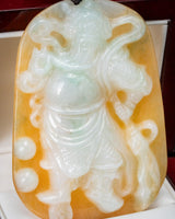 Red/White Guan gong Jade Pendant