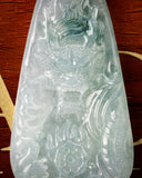 Blue/White Fierce Storm Dragon Jade Pendant