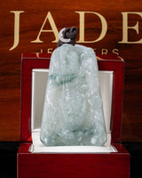 Blue/White Guan Gong Dragon Jade Pendant