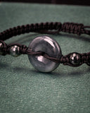 Black Disk Jade Bead Rope Bracelet