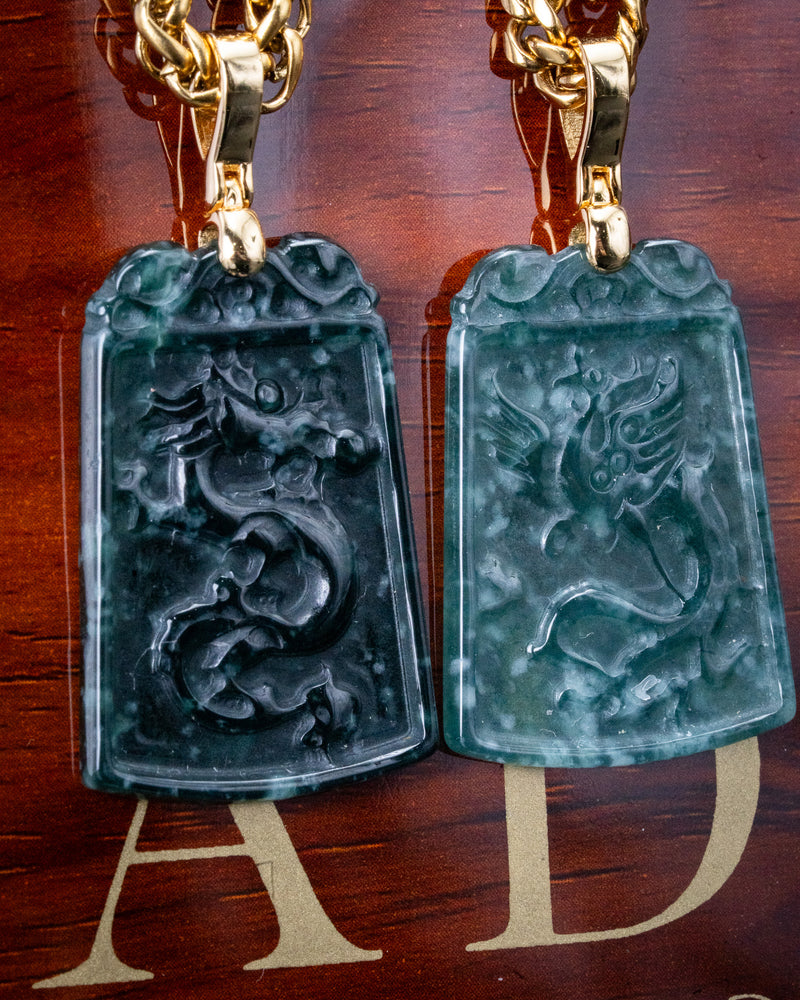Micro Dragon/Phoenix Jade Pendant