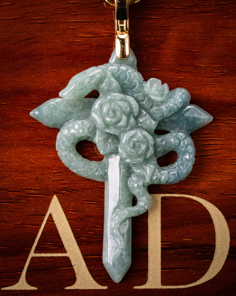 Serpent's Blossom Jade Pendant