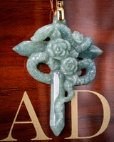 Serpent's Blossom Jade Pendant