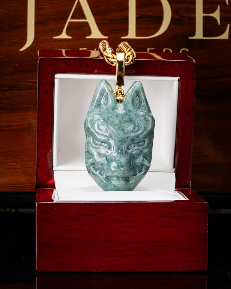 Kitsune Mask Jade Pendant