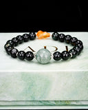 Yellow Gord Black Bead Jade Bracelet