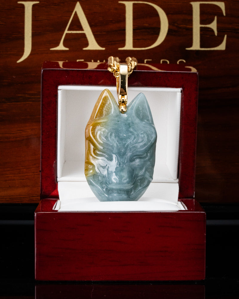 Kitsune Mask Jade Pendant