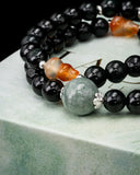 Yellow Gord Black Bead Jade Bracelet