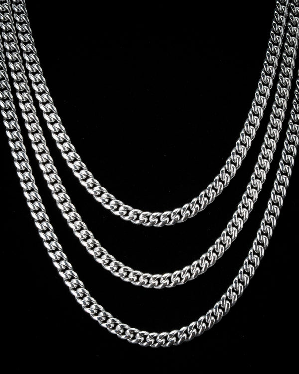 6mm White Gold Cuban Chain