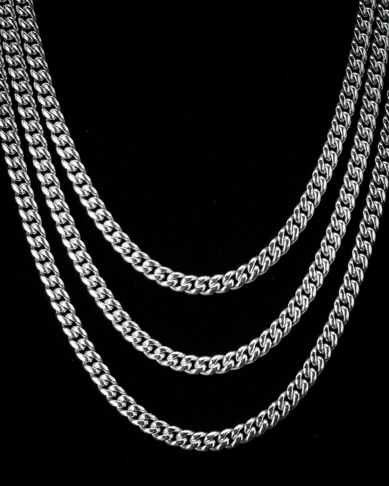6mm White Gold Cuban Chain