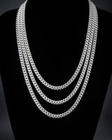 6mm White Gold Cuban Chain