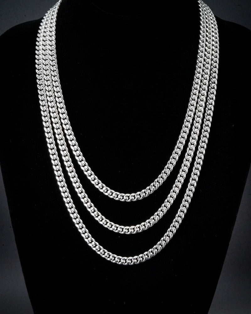 6mm White Gold Cuban Chain