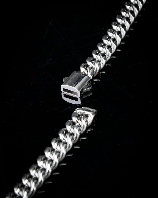 8mm White Gold Cuban Chain