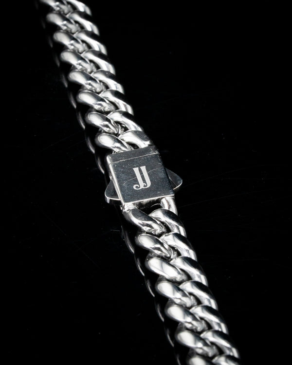 8mm White Gold Cuban Chain