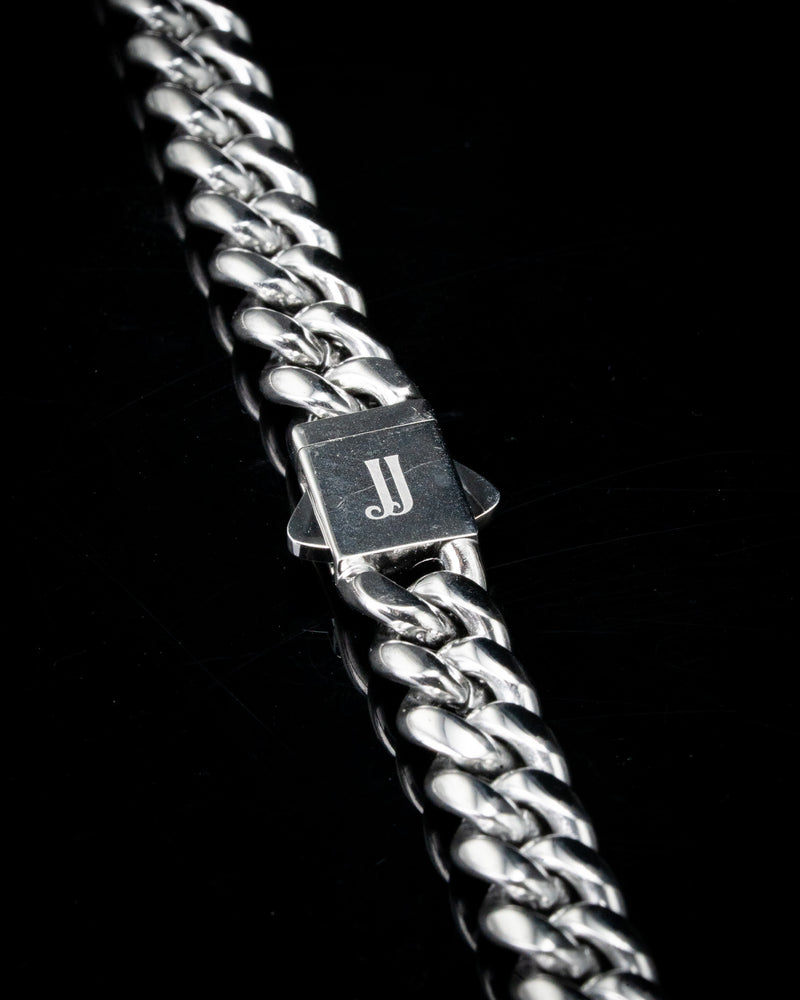 8mm White Gold Cuban Chain