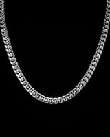 8mm White Gold Cuban Chain