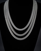 8mm White Gold Cuban Chain