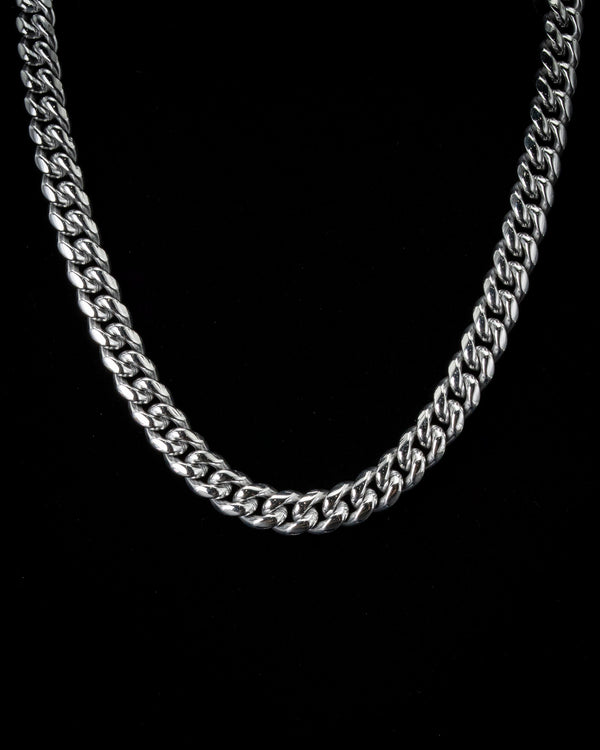 10mm White Gold Cuban Chain