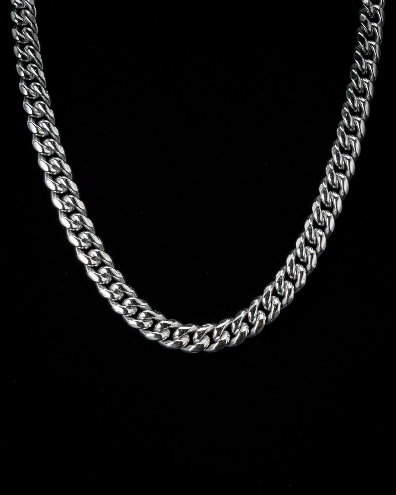 10mm White Gold Cuban Chain