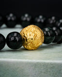 Gold Dragon Ball Black Beaded Jade Bracelet
