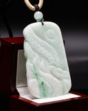 TWO-TONE FIERCE DRAGON JADE PENDANT