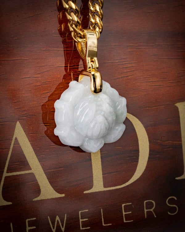 Micro White Lotus Jade Pendant