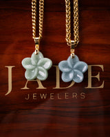 Micro Plumeria Flower Jade Pendant