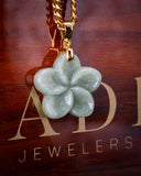 Micro Plumeria Flower Jade Pendant