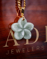 Micro Plumeria Flower Jade Pendant