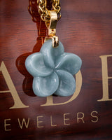 Micro Plumeria Flower Jade Pendant