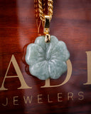 Micro Hibiscus Flower Jade Pendant