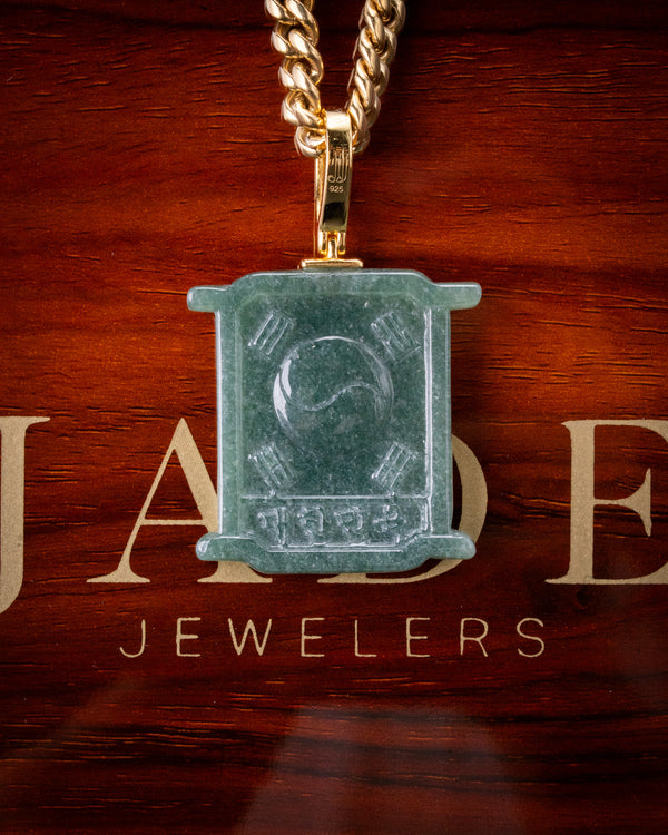 Korean Mugunghwa Flower Jade Pendant