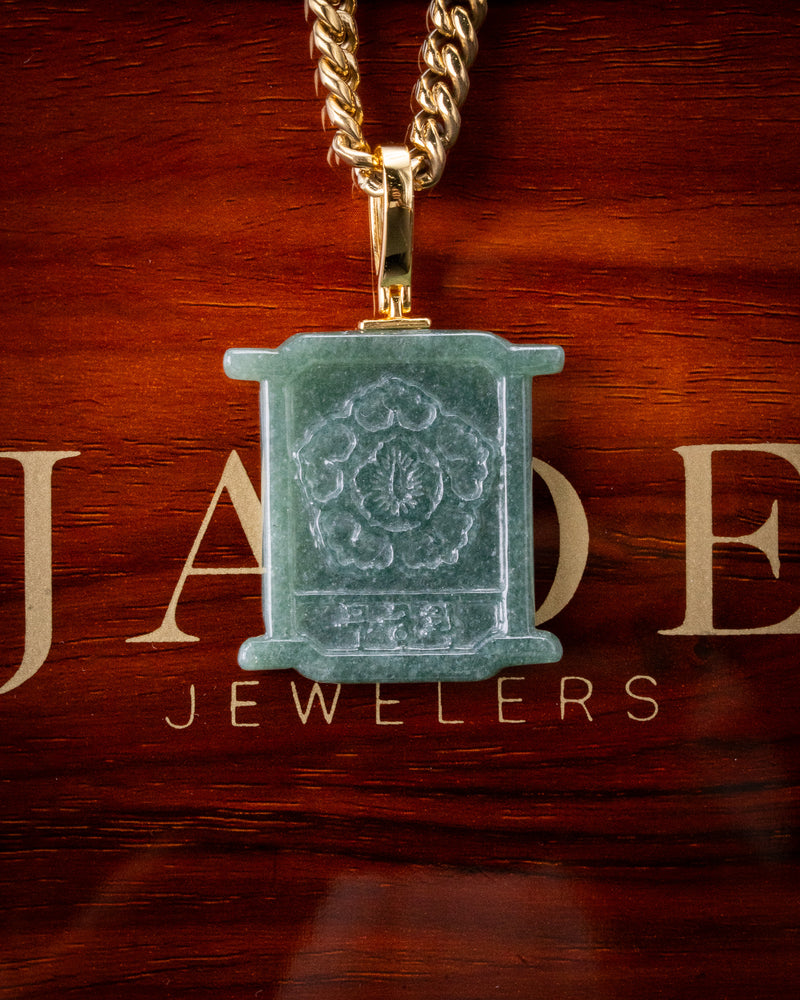 Korean Mugunghwa Flower Jade Pendant