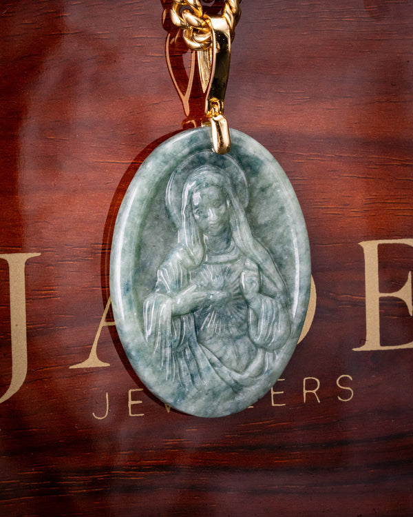 Virgin Mary Grace Jade Pendant
