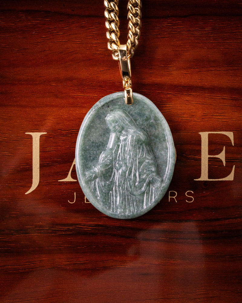 Standing Virgin Mary Jade Pendant