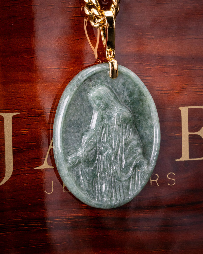 Standing Virgin Mary Jade Pendant