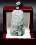 TWO-TONE ICY FIERCE DRAGON JADE PENDANT