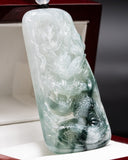 TWO-TONE ICY FIERCE DRAGON JADE PENDANT