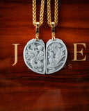 Dragon/Phoenix Split Heart Jade Couples Pendant