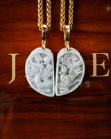 Dragon/Phoenix Split Heart Jade Couples Pendant