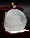 ICY WHITE MEDITATING BUDDHA JADE PENDANT
