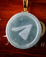 Paper Airplane Blue Water Jade Pendant