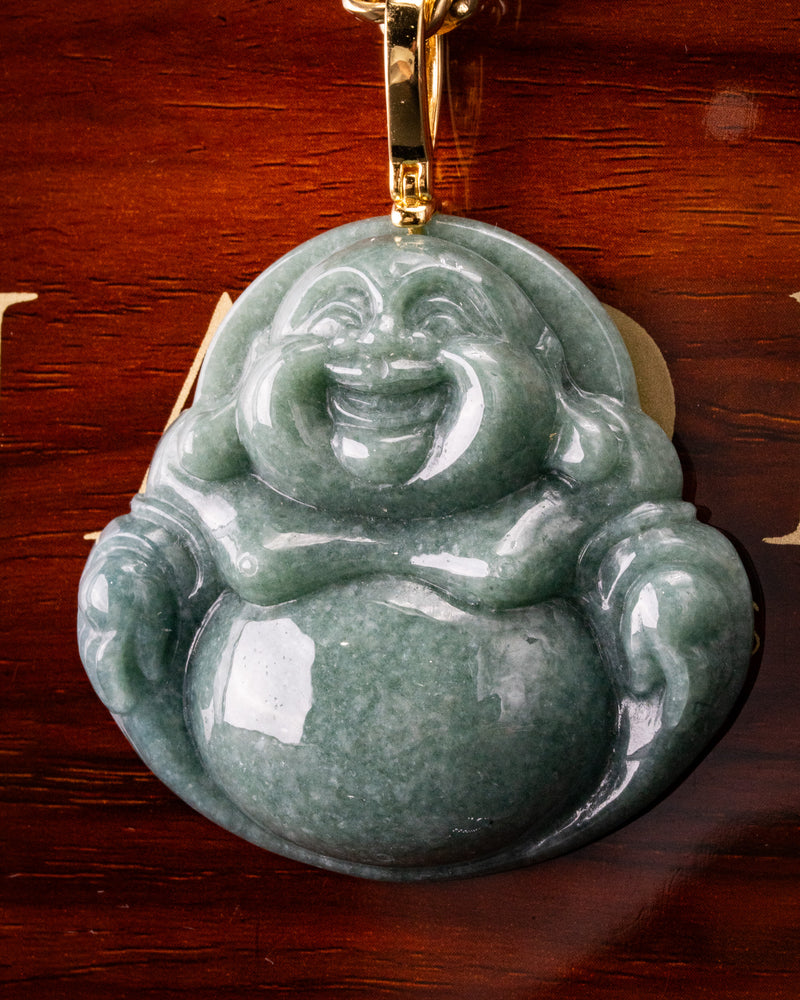 Laughing Buddha Jade Pendant