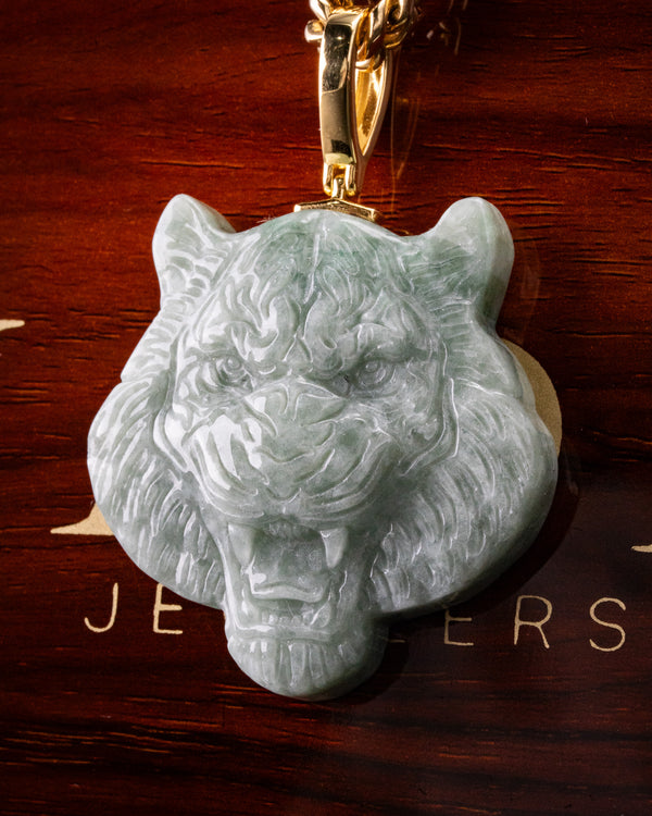 Tiger Head Blue Water Jade Pendant