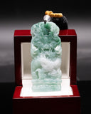 WHITE/GREEN TWO TONE DRAGON JADE PENDANT