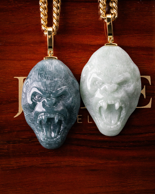 Gorilla Head Jade Pendant