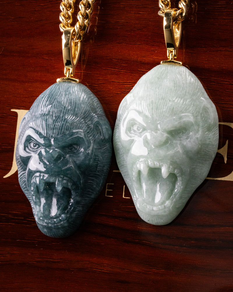 Gorilla Head Jade Pendant