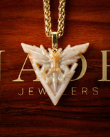 Eclipse Wing Red/White Jade Pendant