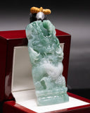 WHITE/GREEN TWO TONE DRAGON JADE PENDANT