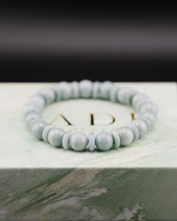 Blue Spacer Bead Jade Bracelet