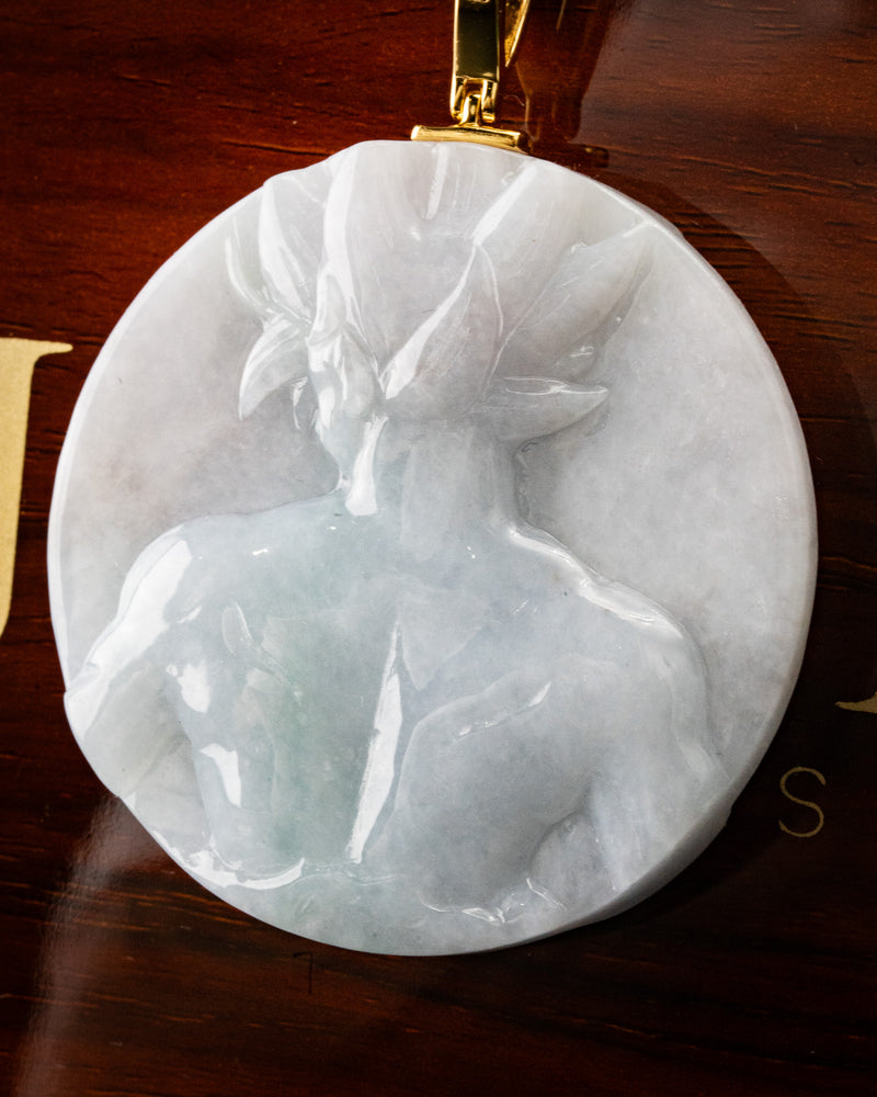 Iconic Anime Character Circular Jade Pendant